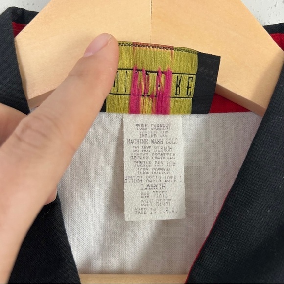 NWT Wildfire Colorblock Red Black White Button Down Western Rodeo Shirt Large - Picture 4 of 6